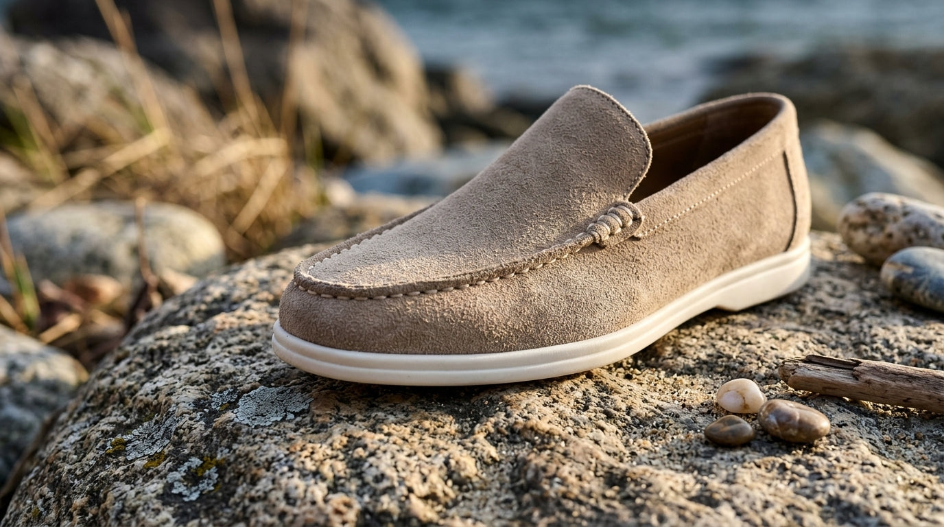 Beige Suede Loafer