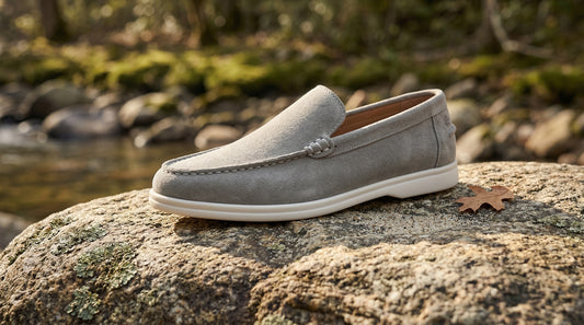 Light Grey Suede Loafer