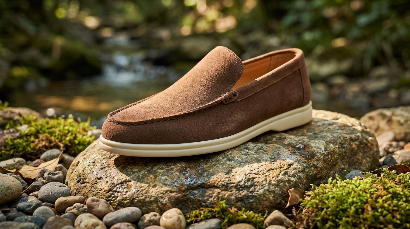 Medium Brown Suede Loafer